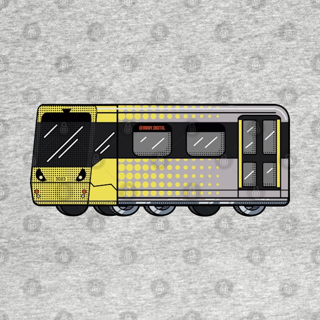 Manchester Metrolink tram graphic in Flux Systems style by jimmy-digital